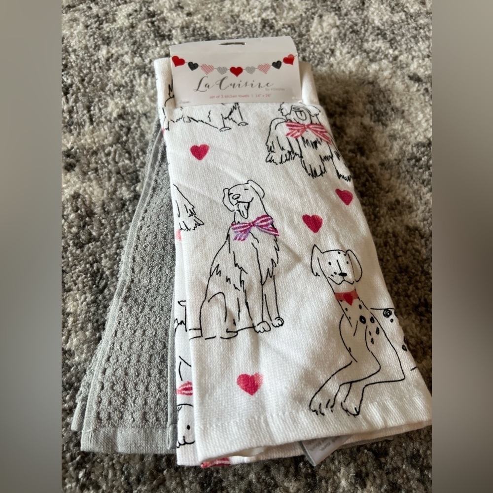 La Cuisine By Kassatex French Bulldog Kitchen Towel Set